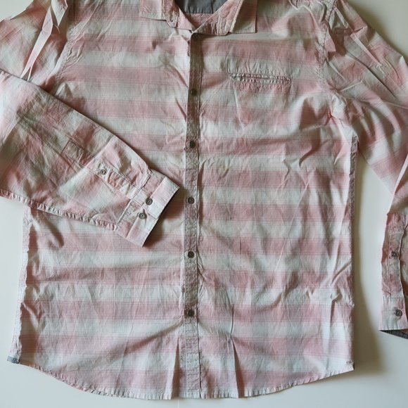 Calvin Klein Dress Shirt Checkered Pink and White - Picture 3 of 5